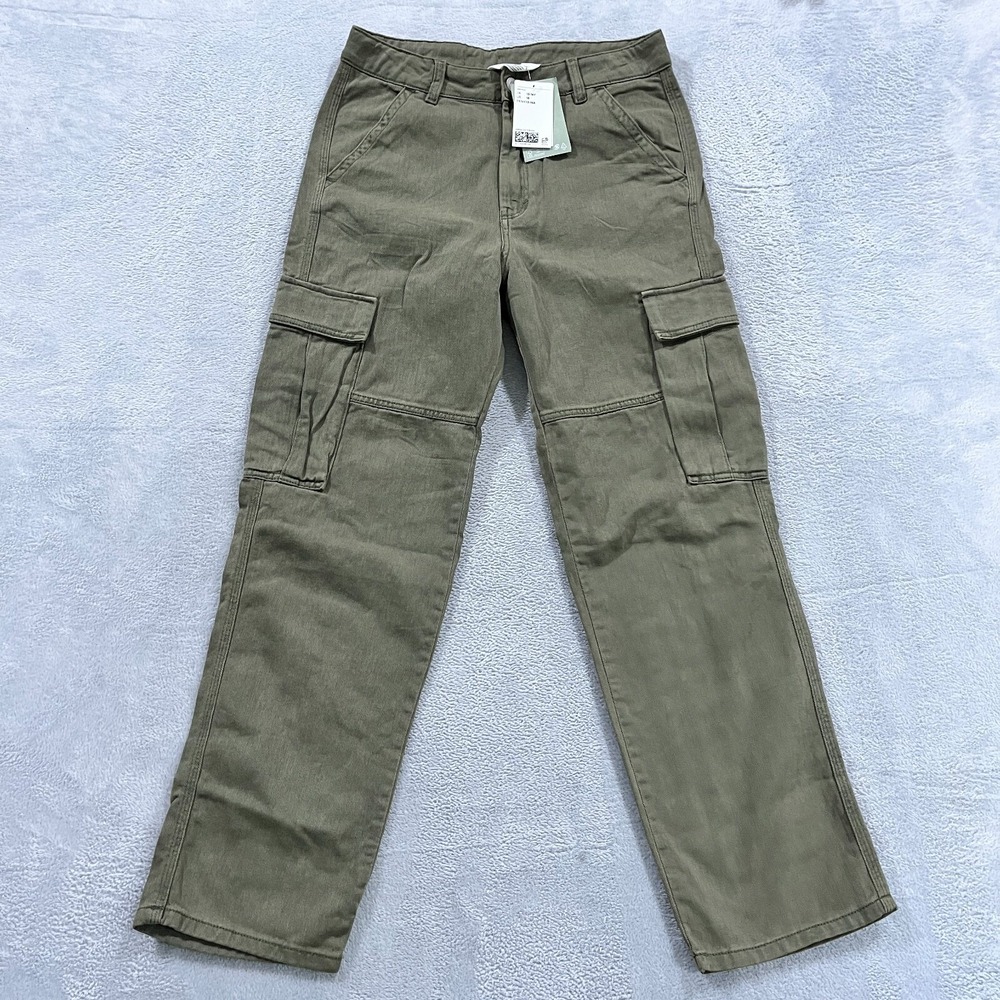 H&M Khaki Cargo Pants Women's 29x29 Green NWT‎ Utility Military Y2K Skater